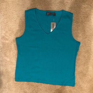 NWT Chico’s Ribbed Cotton V Neck Tank - Size 3